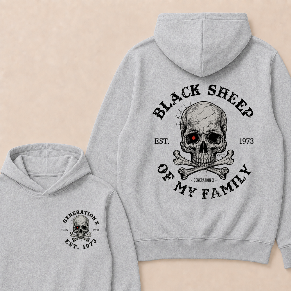Custom EST.Year Customize GenX Black Sheep Of My Family Hoodie