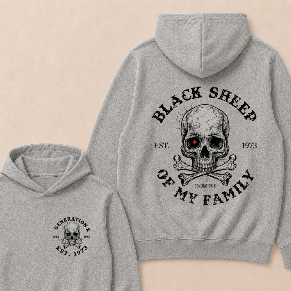 Custom EST.Year Customize GenX Black Sheep Of My Family Hoodie