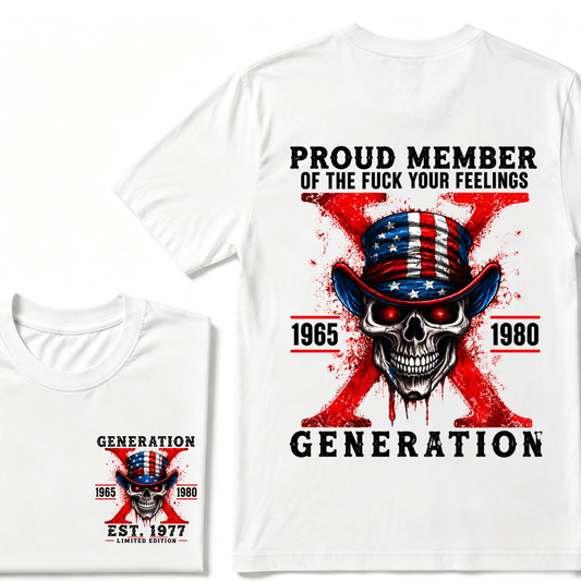Custom Year Proud Member Of Your Feelings Horror Skull X Generation EST.Year T-shirt