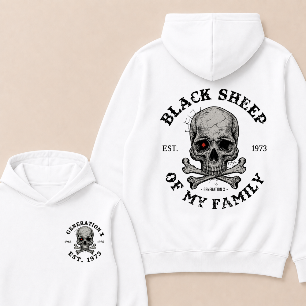 Custom EST.Year Customize GenX Black Sheep Of My Family Hoodie