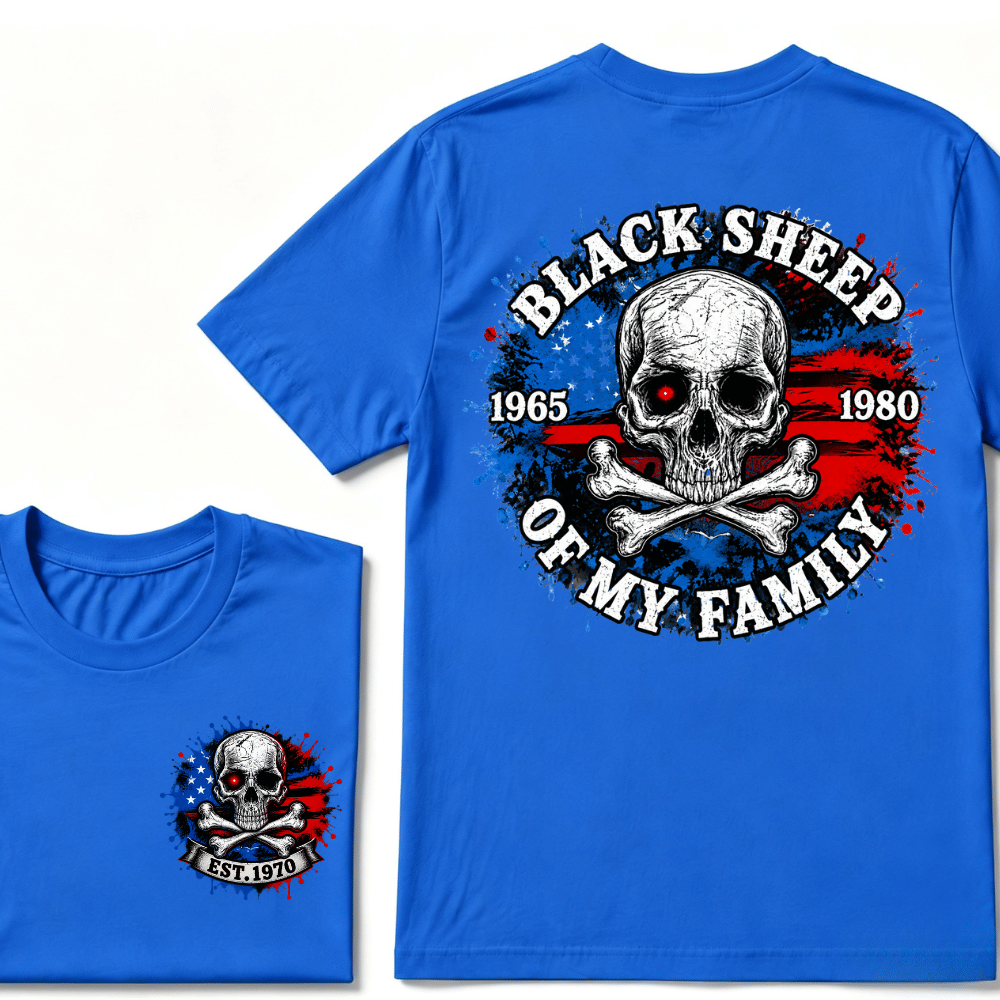 Custom EST.Year Black Sheep Of My Family T-Shirt, GenX Rebel Spirit Shirt