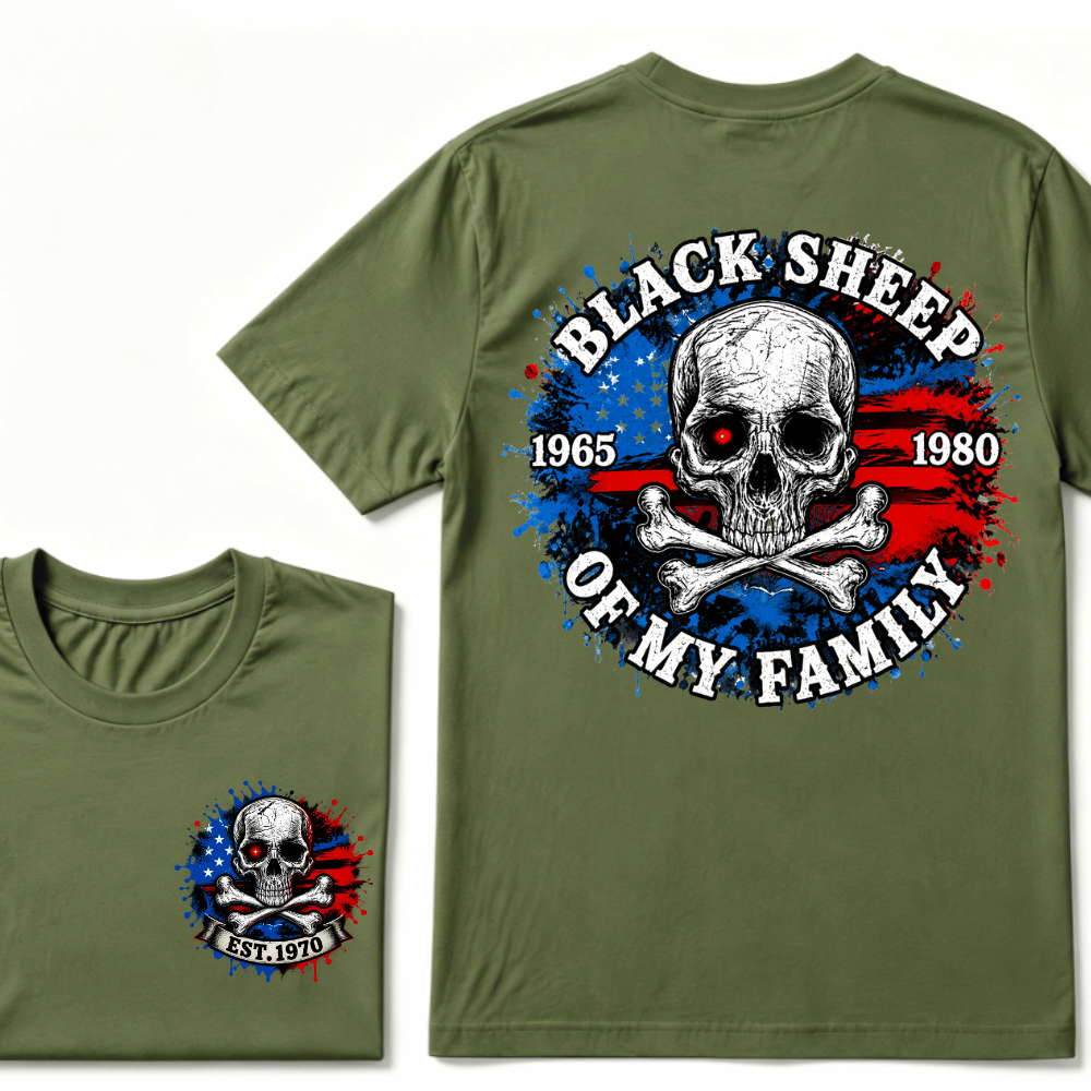 Custom EST.Year Black Sheep Of My Family T-Shirt, GenX Rebel Spirit Shirt