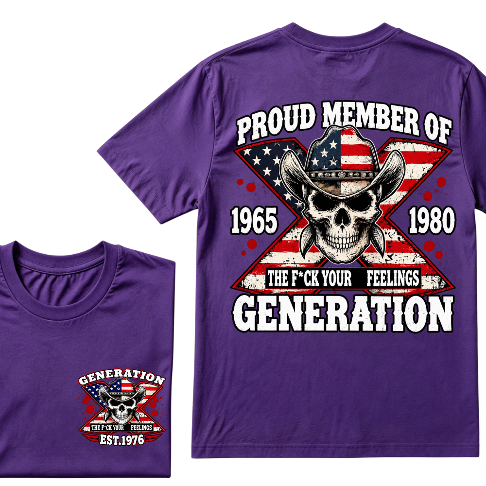 The F*ck Your Feelings Proud Member 1965-1980  Generation X EST.Year Halloween Gen X Graphic T-Shirt