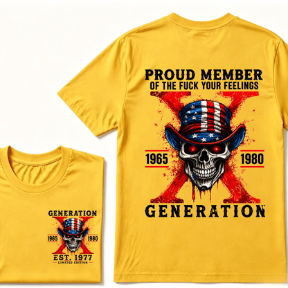 Custom Year Proud Member Of Your Feelings Horror Skull X Generation EST.Year T-shirt