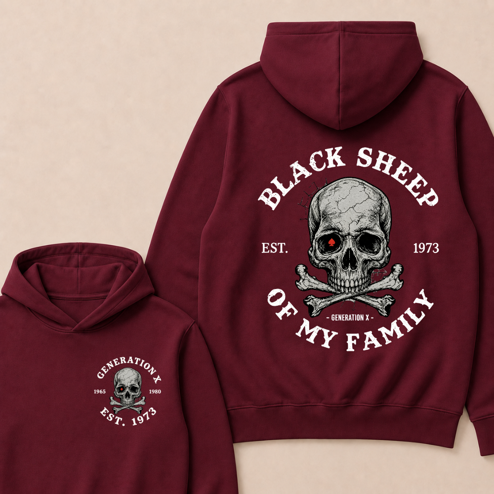Custom EST.Year Customize GenX Black Sheep Of My Family Hoodie