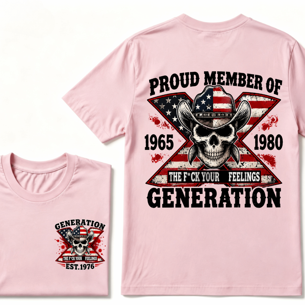 The F*ck Your Feelings Proud Member 1965-1980  Generation X EST.Year Halloween Gen X Graphic T-Shirt
